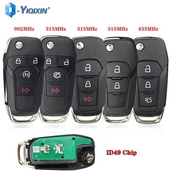 YIQIXIN Auto Smart Nahradiť Flip Kľúč Pre Ford Escort Fusion 2013-2016 Explorer Ranger Galaxy, S-Max KA+ Mondeo V ID49 Čip Auto FOB