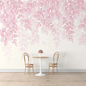 Vlastné 3D Tapety Maľby Romantické Ružové Čerešňový Kvet Kvet Viniča Veľkú nástennú maľbu, Tapety Na Steny, Spálne Domova Moderné