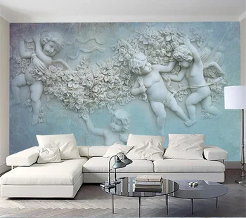 abstraktných de parede Prispôsobiť tapetu Európskej anjel Amor, obývacia izba, TV joj, nástenné dekoračné maľovanie nástenná maľba papier peint