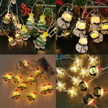 1,5 M 10 LED Svetlá, Vianočné Dekorácie Snowflake LED Víla String Svetlá batériový Nový Rok Vianočný Strom Navidad Dekor