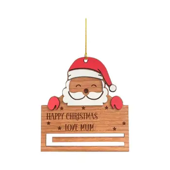 Visí Vianočné Peniaze Držiteľ Unikátne Drevené Santa Claus Prívesok s ozdobná šnúrka na uniforme Slávnostné Vianočné Peniaze pre Strany na Vianoce