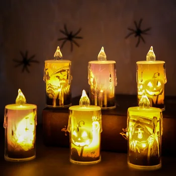 Halloween LED Sviečka Svetlá Horor Ghost Tekvica Hrad Hallowen Party Dekorácie Hanted Dom Hrôzy Rekvizity Vonkajšie Ozdoby