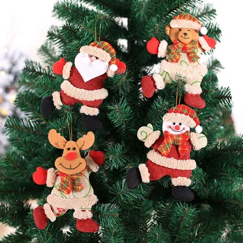1Pcs Plyšové Remesiel Vianočný Stromček Prívesok Handričkou Tanečné Santa Claus Snehuliak Medveď Elk Zavesenie Ozdoby na Vianočný Strom Party Dekorácie