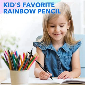 Drevené Rainbow Farebné Ceruzky, 7 Farieb V 1 Rainbow Ceruzky, Pre Viacfarebná Core, (12) Drevené Rainbow Farebné Ceruzky, 7 Farieb V 1 Rainbow Ceruzky, Pre Viacfarebná Core, (12) 1