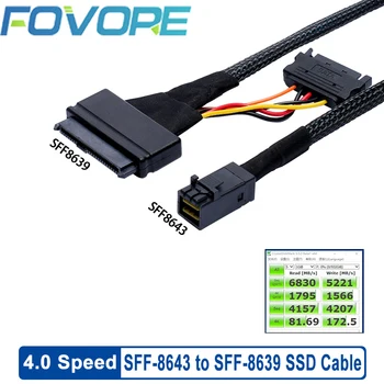 HD Mini SAS SFF-8643 na SFF-8639 U. 2 SSD Kábel Vstavaný 12G 8643 na 8639 s SATA Napájania Podporu 2.5