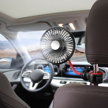 Vozidlo Chladiaci Ventilátor Auto Zadných Cestujúcich Ventilátor opierky hlavy Zadnom Auto Ventilátor Tabuli Namontované USB Auto Ventilátor 360° Rotácia AOS