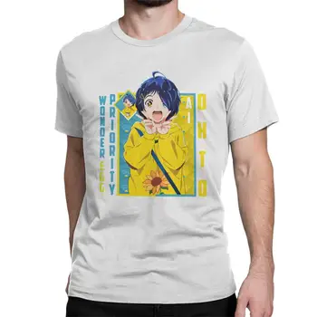 Muži T-Shirts Divu, Vajcia Priority Ai Ohto Vintage Čistá Bavlna Tričká Krátky Rukáv Anime, T Košele Posádky Krku Topy Plus Veľkosť
