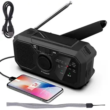 Ručne Kľukou Rádio USB Nabíjateľné Solárne Rádio Mobile Plnenie FM Rádio LED Baterka