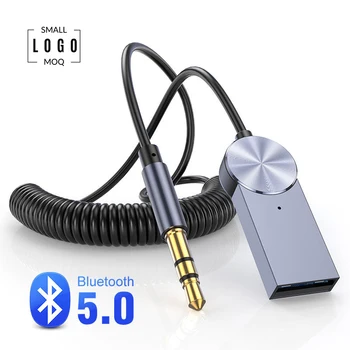 Zliatina hliníka 3.5 mm AUX Adaptér do Auta Hands-Free Hovoru BT5.0 Bezdrôtovú Automobilovú Prijímač pre Bluetooth Audio do Áut