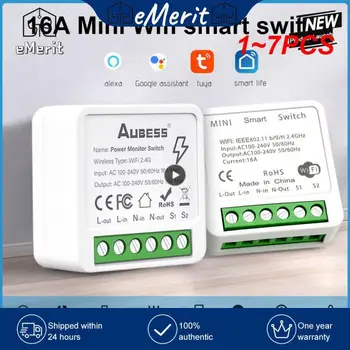 1~7PCS MINI Wifi Smart Switch Supporte 2way Ovládanie Časovač Bezdrôtové Spínače Smart Domácej Automatizácie Práce S Tuya Alexa Google