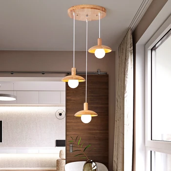 Japonský Masívneho Dreva štýlová Reštaurácia, LED Prívesok Svetlo Pre Hotel Rodine Čaj Jedáleň Obývacia Izba Tabuľka Bar Domov Odrazové Zariadenia