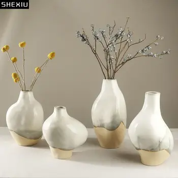 Kreatívne Inkwash Lakovanie Ozdobné Keramické Vázy, Kvety Hrnce Stôl Dekorácie Kvet Usporiadanie Kvetinové Vázy Moderného Domova