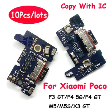 10Pcs, Testované Nabíjačku USB Nabíjací Port Pre Xiao Poco F3 F4 X3 X4 GT M5 M5S Dock Konektor Mic Rada Flex Kábel, Náhradný
