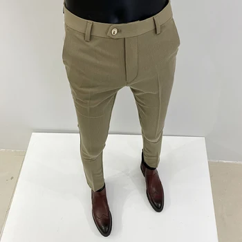 Pantalon Homme Jar/Leto Nový Oblek Nohavice Pánske Kórejský Slim Business Formálne Nohavice Čierna Béžová Mužov Úrad Práce Mužov Nohavice