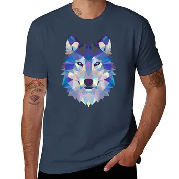 Nové Geometrické Vlk T-Shirt ťažkej váhe, t košele Nadrozmerné t-shirt letné top pánske bavlnené tričká
