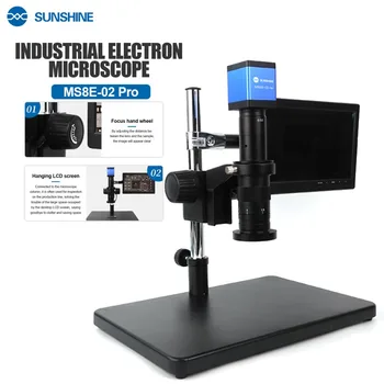 SLNIEČKO MS8E-02 Pro Priemyselné Electron Digitálny Mikroskop Fotoaparát LED Pre Mobilné Telefóny PCB Dosky Spájkovanie Repair Tool