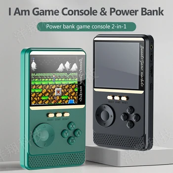 Hra, Prehrávač PowerBank S 4Pcs USB Nabíjací Kábel 6000mAh Powerbank s Prenosné Retro Hry Konzoly Vstavané 500 Hry Batérie