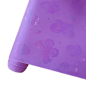 Umelé kože holografický vzor motýľ PU sa používa na výrobu kože luky, šitie, tkanie a iné remeslá 46*135 cm