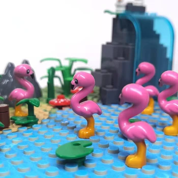 Tvorivá Moc Malých Častíc Stavebné Bloky 67388 Zoo Série Dekorácií Flamingo Zvierat DIY Scény Hračky Kompatibilné S Lego
