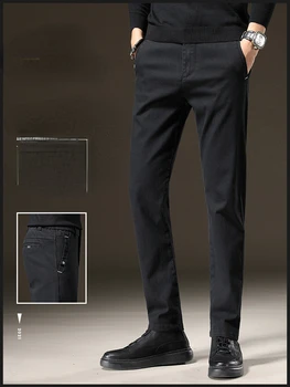 Britský Štýl Podnikania Formálne Nosiť Oblek Nohavice Mužov Oblečenie Pevné Slim Fit Bežné Kancelárske Rovné Nohavice Jednofarebné X174